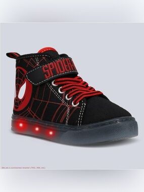Toddler Boys Marvel Spider-Man Light-Up Hi Top Sneakers - Black/Red